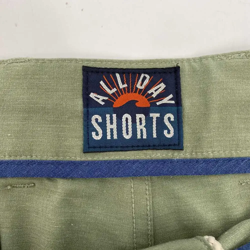 Faherty Green Flat Front Shorts | Size 38